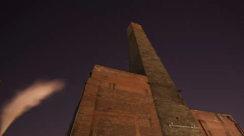 Time Lapse -  Old Smoke Stack and the Stars Stock Footage 39515900