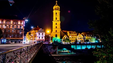 Time-lapse of the old town of Graz at night Stock-Footage 115601215