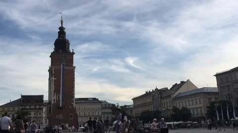 Time Lapse in the Old Town  Krakow Stock Footage 79328697