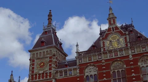 Time-lapse of old train station Stock Footage 52997666