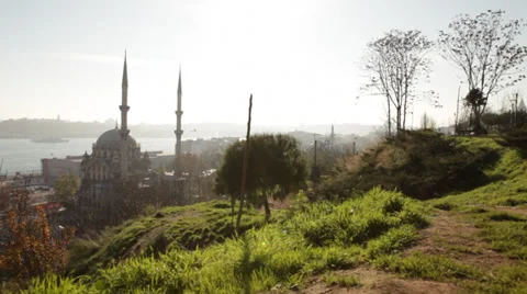 Time lapse oldcity Mosque and Bosporus Stock Footage 34337341