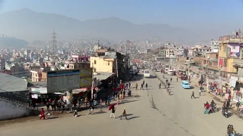 Time lapse of one of Katmandu main  intersections Stock Footage 65776169