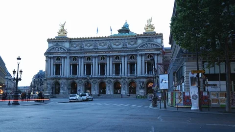 Time lapse opera at sunset in Paris France Stock Footage 109056152