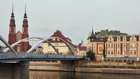 Time lapse of Opole in the evening  Stock Footage 95089760