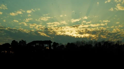 Time-lapse of orange and black clouds, sky at sunset Stock Footage 301080446