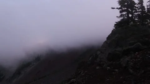 Time Lapse: Oregon Colorful Clouds Three Fingered Jack Stock Footage 147153130