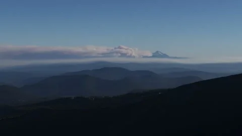Time Lapse: Oregon forest fire, Mount Jefferson from Timberline Trail Mount Hood Stock Footage 147153496