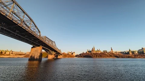 Time Lapse of Ottawa River and Parliament of Canada Stock Footage 89226018