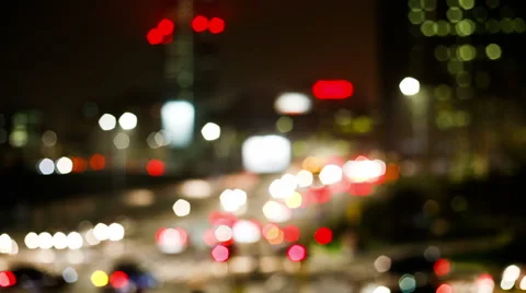 Time lapse out of focus with bokeh of traffic, with lights and colors Stock-Footage 57213376