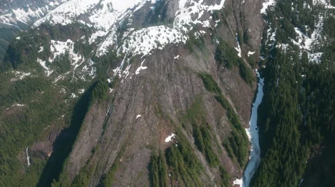 Time-lapse out the window of an airplane over mountains near Ketchikan, AK. Stock Footage 52219050