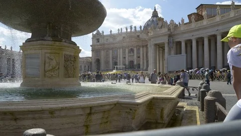 Time lapse  outside Saint  Peter Cathedral in Rome, Italy Stock Footage 74725390