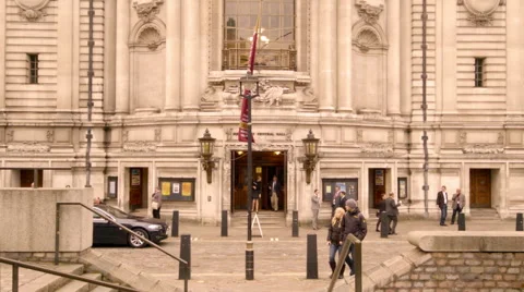 Time lapse outside Westminster Hall in London Stock Footage 49091167