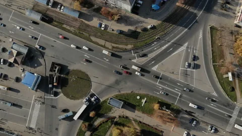 Time-lapse over a dense traffic intersection. Stock Footage 101000883