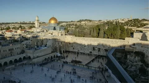 Time lapse over Dome of the Rock, Temple Mount, Jerusalem, Israel Stock Footage 10832218
