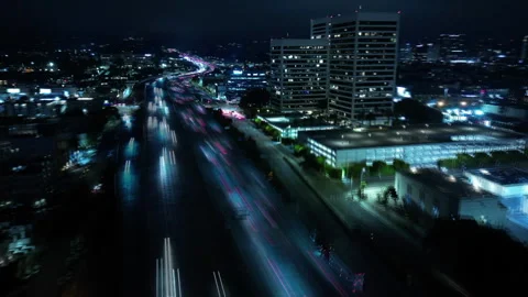 Time lapse over LA nighttime views Stock Footage 285259716