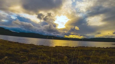 Time Lapse Over Lake 4K Stock Footage 249907701