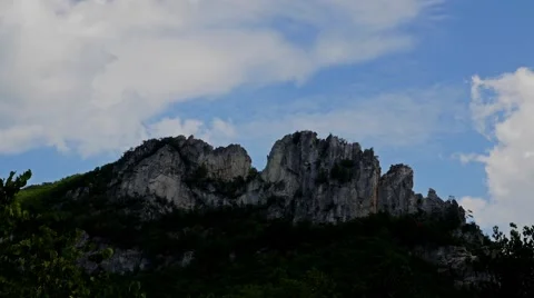 Time lapse over mountain rock formation Stock Footage 54536832
