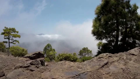 Time Lapse over the mountains view in Gran Canaria Island Spain Stock Footage 130914246