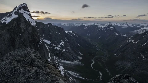 Time lapse over Romsdalen Stock Footage 87805660