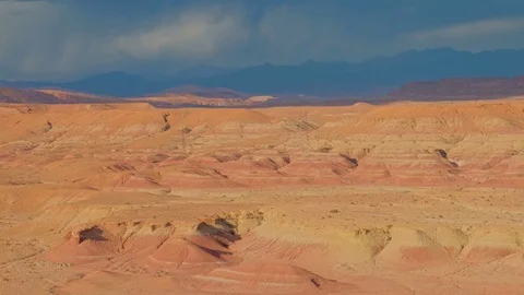 Time lapse over Sahara desert, moving clouds and dune shadows Stock Footage 76718009
