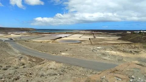 Time lapse over salt pans in Lanzarote Stock Footage 200481317