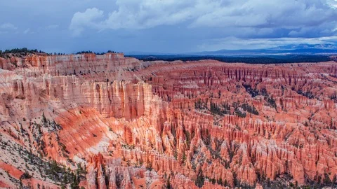 Time Lapse - Overcast Clouds Moving Over Bryce Canyon in Utah Stock Footage 106050485