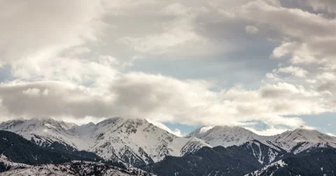 Time lapse overcast clouds in Tian Shan mountains, East Kazakhstan Video stock 57128894