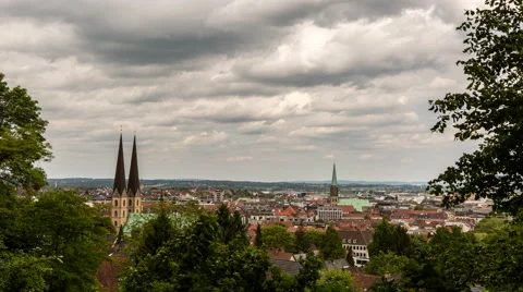 Time Lapse overlooking Bielefeld, Germany Stock Footage 64991812