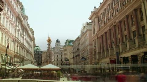 TIME LAPSE Overlooking Graben Vienna – tracking shot Vídeo Stock 45570591