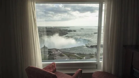Time Lapse Overlooking Niagara Falls From Hotel Room Window Vidéo 71232963