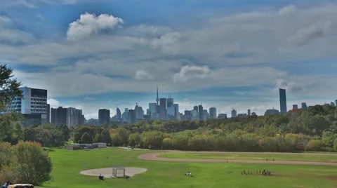 Time Lapse Overlooking Park and Toronto Skyline Stock Footage 64975026