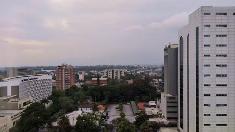 Time lapse overlooking the urban skyline of Guatemala City Stockbeeldmateriaal 338042964
