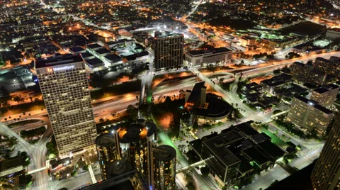 Time Lapse Overview of Downtown Los Angeles Stock Footage