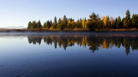 Time lapse Oxbow Bend Sunrise Stock Footage 58775037