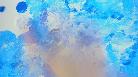 Time lapse of painting process. Close up of Drawing on canvas. Acrylic painting Stock Footage 113483653