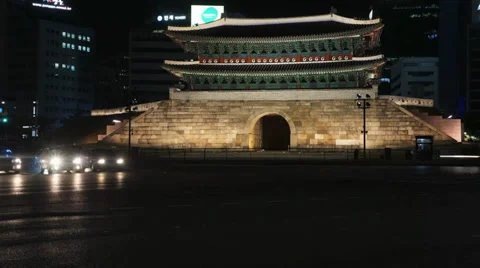 Time lapse of Paldalmun Gate Stock Footage 39230296