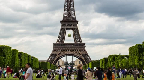 Time lapse pan up to Eiffel Tower in HD Stock Footage 39649474