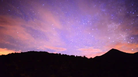 Time Lapse Pan of Mountain Range at Night Free Stock Footage 41069487
