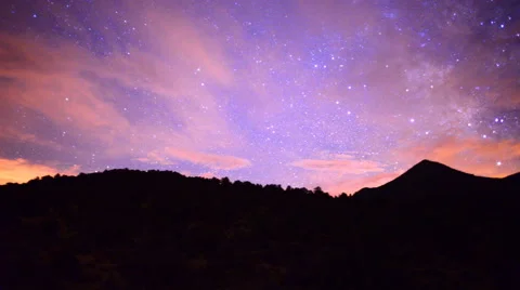 Time Lapse Pan of Mountain Range at Night Stock Footage 41313071