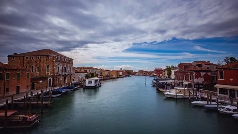 Time Lapse - Panaromic View of Murano Island in Venice Italy - 4K Stock Footage 117169243