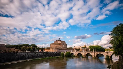 Time Lapse - Panaromic View of Sant'angelo Castle - 4K Stock Footage 117160150