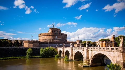 Time Lapse - Panaromic View of Sant'angelo Castle - 4K 動画素材 118882506