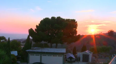 Time lapse panning panorama shot of Ventura, California, as seen from above from Stock Footage 34403672