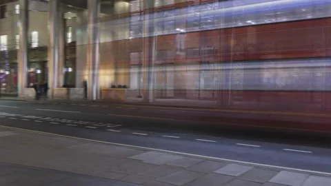 Time lapse. A panning shot of the night city. Stock Footage 119000931