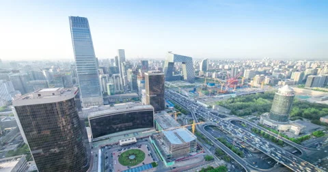 Time lapse--panorama of Beijing Vídeo Stock 50032692