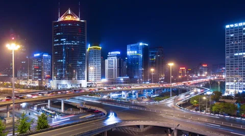 Time lapse--panorama of Beijing Video stock 60039401