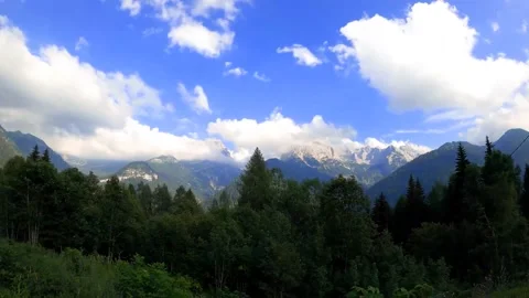 Time lapse panorama of the cloudy forest mountains	 Stock Footage 149321854