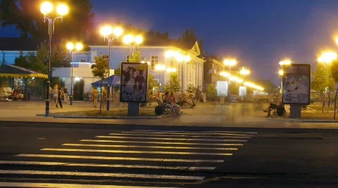 Time lapse. panorama of night streets of city I. Stock Footage 502425