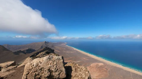 Time lapse panorama pan view fuerteventura 11220 Stock Footage 32426279