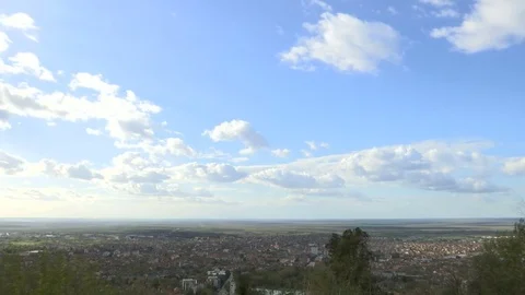 Time lapse - panorama of a small town Stock Footage 82065564